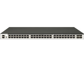 48 個 1GE Base-T 端口，4 個 10GE SFP+端口，三層以太網(wǎng)交換機